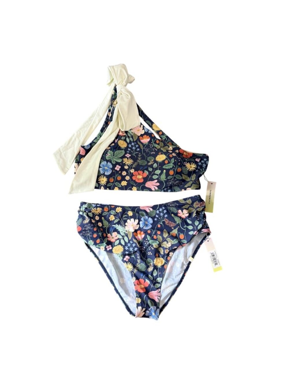 NEW Summersalt X Rifle Paper Co Floral Bow Sidestroke Bikini Set Womens 10/12